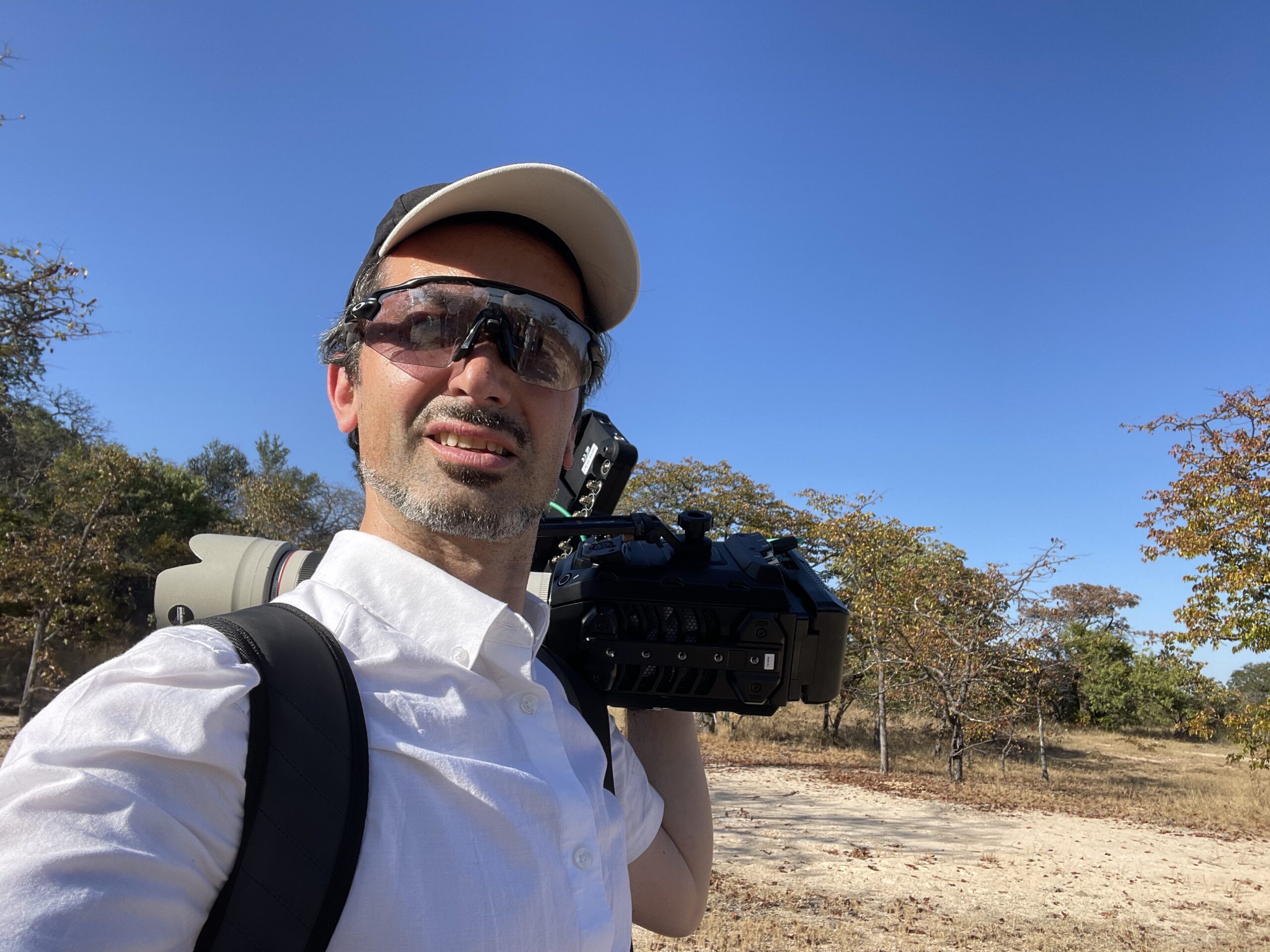 cameraman with camera on shoulder